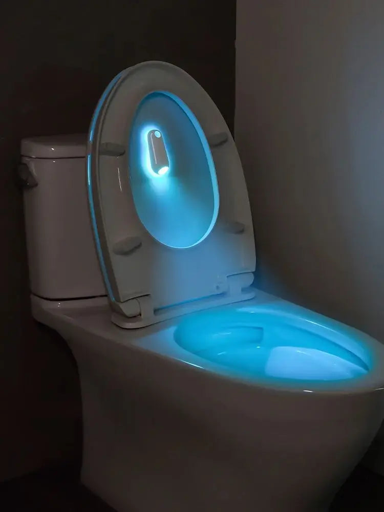 Veilleuse WC à Capteur de Mouvement – Lumière Nocturne Rechargeable 7 Couleurs RGB