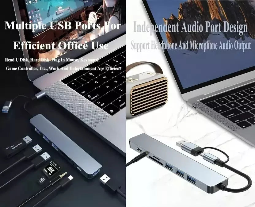 Hub USB 3.0 8 Ports 5Gbps avec USB-C - Station d'accueil
