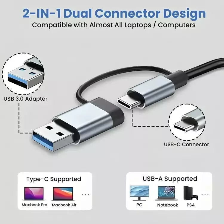 Hub USB 3.0 8 Ports 5Gbps avec USB-C - Station d'accueil
