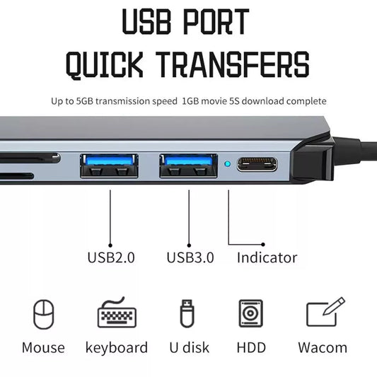 Hub USB 3.0 8 Ports 5Gbps avec USB-C - Station d'accueil