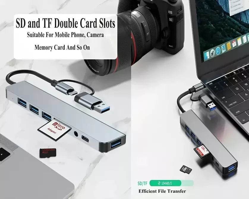 Hub USB 3.0 8 Ports 5Gbps avec USB-C - Station d'accueil